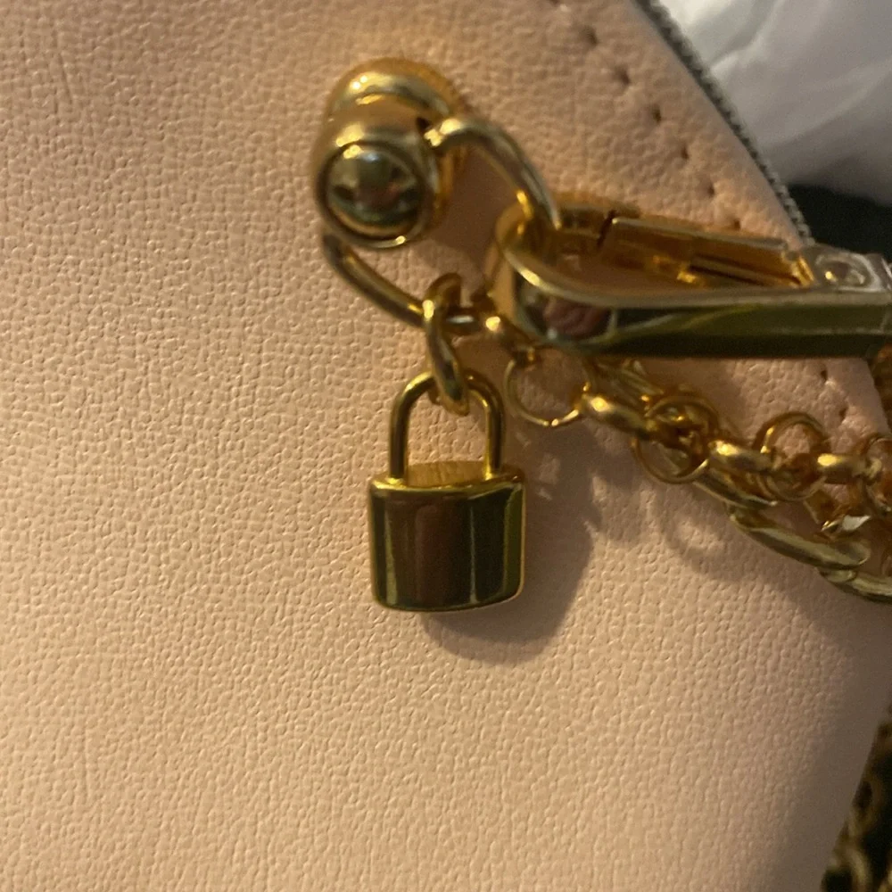 Givenchy Cosmetic Crossbody Purse Handbag Faux Leather Pink Logo NWOT